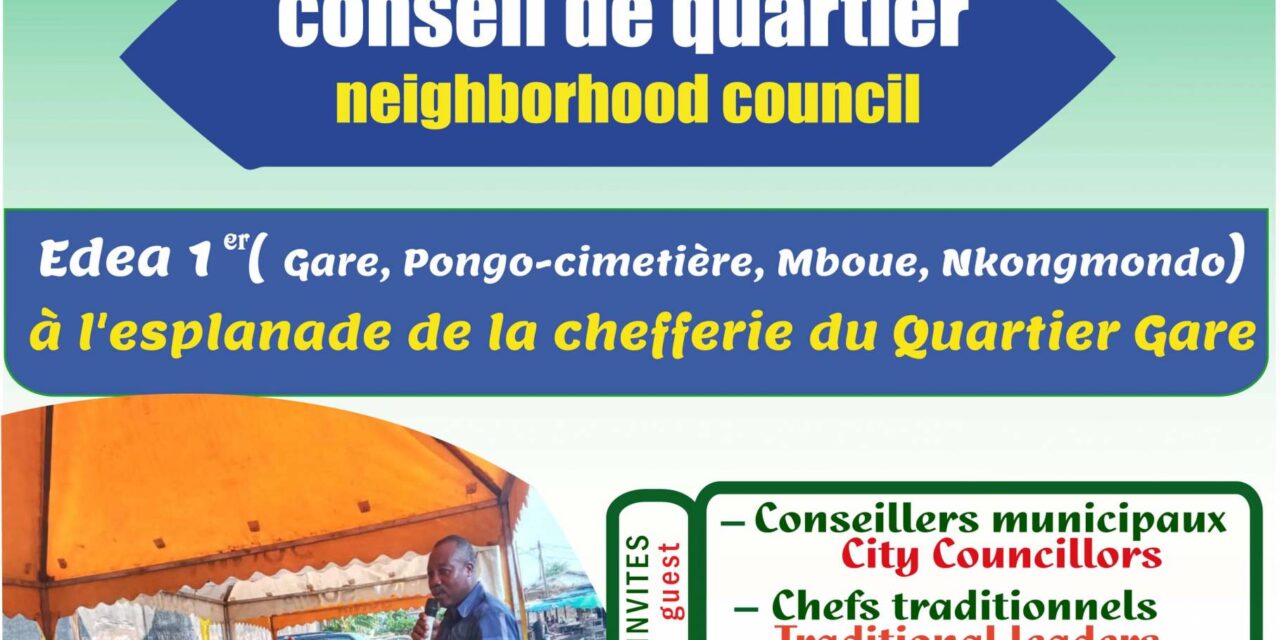 Conseil de Quartier Edéa 1er à l’esplanade de la chefferie au quartier Gare.