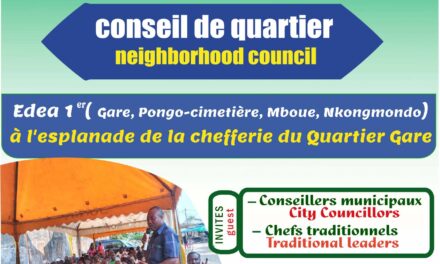 Conseil de Quartier Edéa 1er à l’esplanade de la chefferie au quartier Gare.